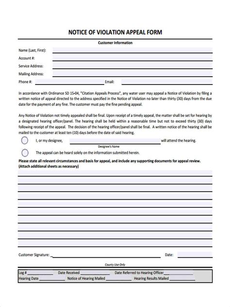 free 7 sample notice of violation forms in ms word pdf