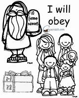 Obey Coloring Lds Will Kids Bible Gods Lesson Pages School Sunday Children Word Ones Little Behold Preschool Church Crafts Parents sketch template