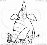 Elephant Sitting Stool Dumb Wearing Cartoon Toonaday Royalty Clipart Dunce Hat Vector Drawing Getdrawings sketch template