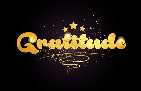 gratitude star golden color word text logo icon stock vector