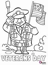 Veterans Remembrance Coloring4free Bubakids Happy Saluting sketch template