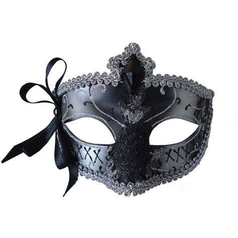 Silver And Black Mardi Gras Eye Mask Adult Halloween
