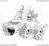 Truck Mud Man Clipart Line 4wheeling Excited Coloring Illustration His Through Toonaday Royalty Rf Leishman Ron 2021 sketch template