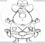 Sheriff Clipart Cartoon Coloring Plump Cowboy Shrugging Thoman Cory Outlined Vector 2021 sketch template