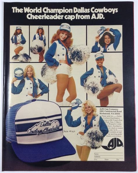 dallas cowboys cheerleaders  ajd trucker cap hat advertisement print ad vintage