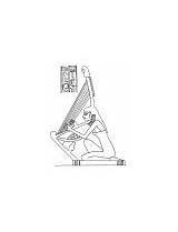 Coloring Egyptian Harp Player Bust Nefertiti sketch template