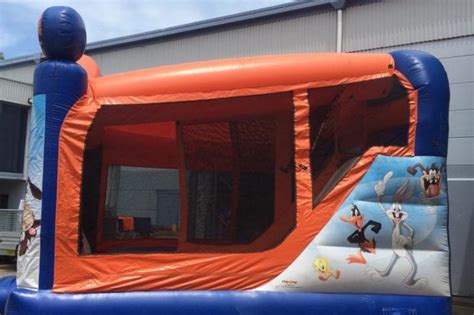Bouncy Castle With Slide Hire Sydney Looney Tunes C4 Combo
