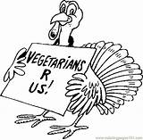 Turkey Coloring Pages Thanksgiving Vegetarian Turkeys Holidays Color Printable Coloringpages101 Country Funny Colouring Vegetarians sketch template