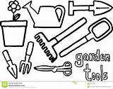 Coloring Pages Tools Garden Construction Tool Simple Clipart Gardening Clip Colouring Drawing Giardinaggio Printable Disegni Attrezzi Landscape Medical Da Vector sketch template
