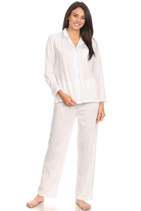 womens sleepwear pajamas woman long sleeve button  set white xxl walmartcom