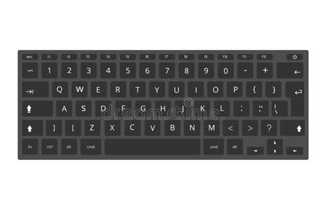 black laptop computer keyboard vector template isolated  white stock