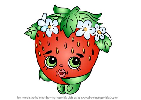 learn how to draw strawberry kiss from shopkins shopkins