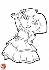 Dora Coloriage Danse Tfou Explorer Exploratrice Princesse Enfant sketch template