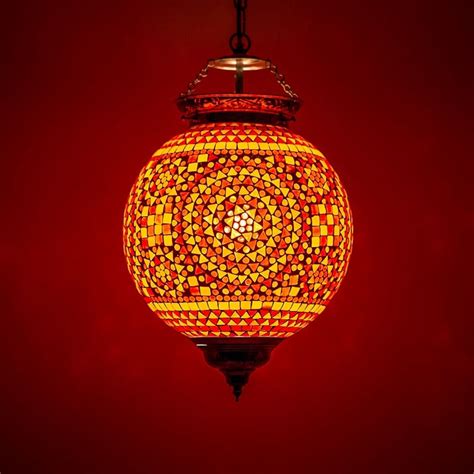oosterse mozaiek hanglamp indian design rood oranje ocm lampenconcurrentnl