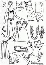 Coloring Paper Doll Pages Clothes Printable Dolls Clipart Kids Vintage Library Roman Popular sketch template