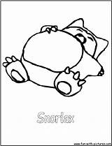 Snorlax Coloring Pokemon Pages Printable Getcolorings Fun sketch template