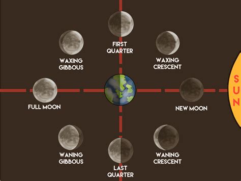 moon phases chart  steps  pictures
