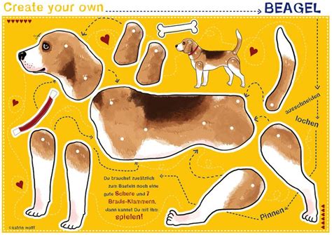 paperdoll dog beagle movable paperdolls  katiwo ornaments
