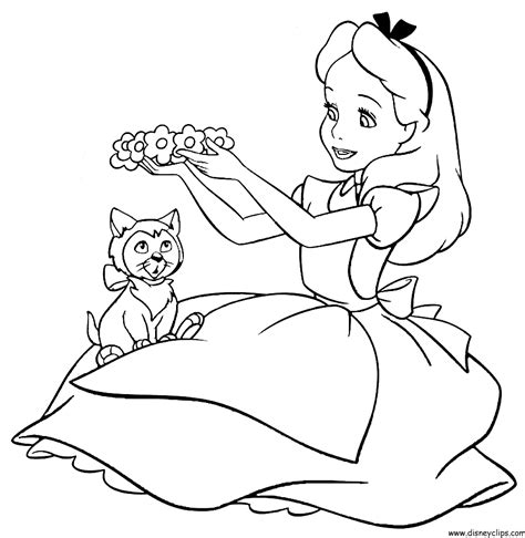 alice  wonderland coloring pages coloring home