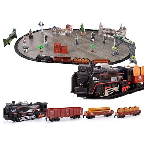 classic electric train toy rails train model railway set professional vehicle circuit model