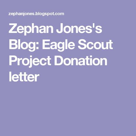 zephan joness blog eagle scout project donation letter donation