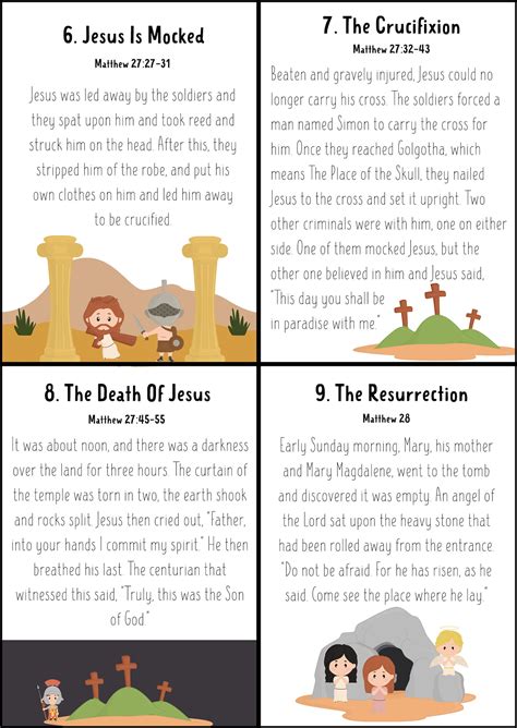 printable easter story cards  christian easter story  kids etsy canada
