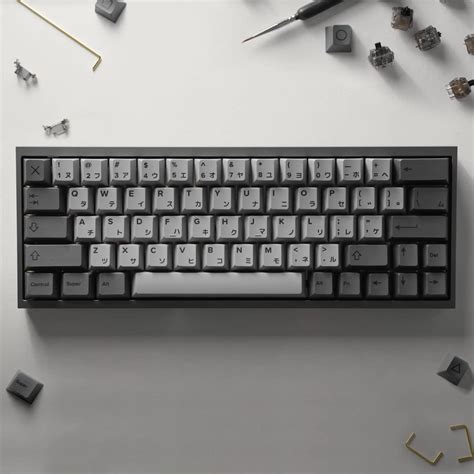 kbdfans fully assembled tofu gray mechanical keyboard  cement grey japanese pbt keycaps