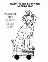Dog Coloring Fire Safety Pages Molly sketch template