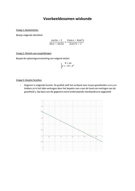 voorbeeldexamen wiskunde voorbeeldexamen wiskunde vraag  goniometrie bewijs volgende studocu