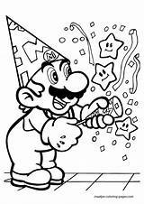 Coloring Print Mario Pages sketch template