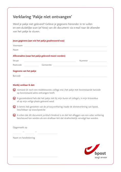 formulier cn nl  verklaring pakje niet ontvangen werd je pakje niet geleverd gelieve