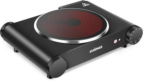 amazoncom cusimax portable electric stove  infrared single burner heat   seconds