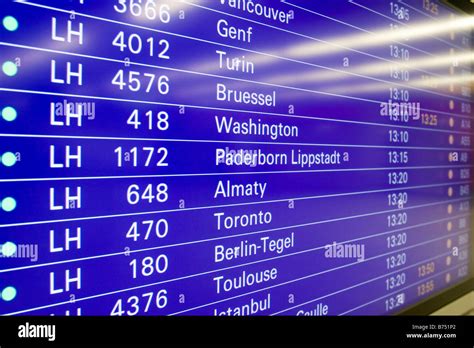 airport flight schedule screen showing international flights  gates  departure times