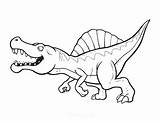 Dinosaur Coloring Spinosaurus Jurassic sketch template