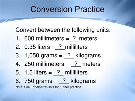 measurement conversions powerpoint