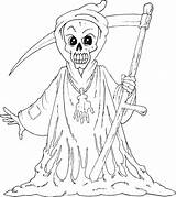 Reaper Grim Coloring Halloween sketch template