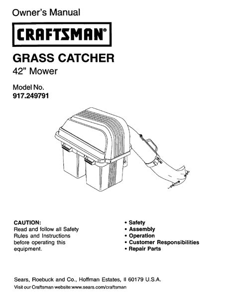 craftsman  user manual grass catcher manuals  guides