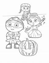 Colorir Desenhos Halloween Monsters Cbc Superwhy sketch template