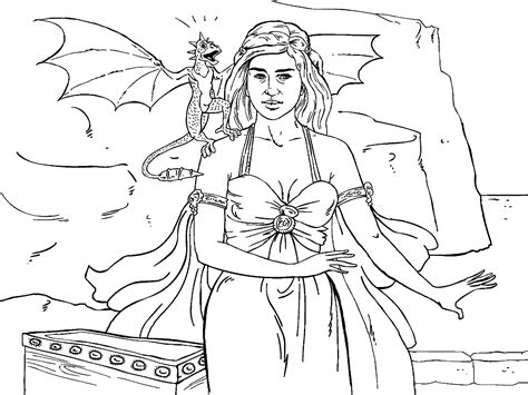 game  thrones colouring  page danaerys