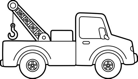 tow truck coloring page isolated  kids  vector art  vecteezy