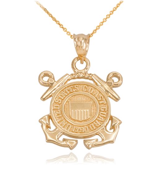 yellow gold  coast guard emblem pendant carbo jewelers