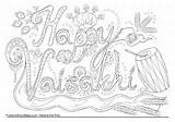 Vaisakhi Colouring Happy Activities Kids sketch template