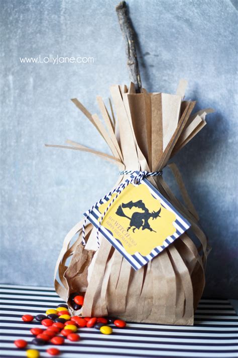 witch broomstick candy treat bag free printable