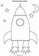 Space Rocket Template Preschool Coloring Colouring Theme Outer Pages Activities Rockets Preschoolers Crafts Printable Craft Straw Print Outline Ship Templates sketch template