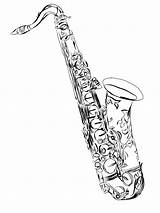 Saxophone Sax sketch template
