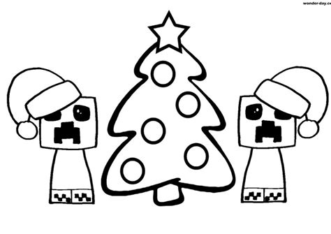 minecraft christmas tree coloring pages