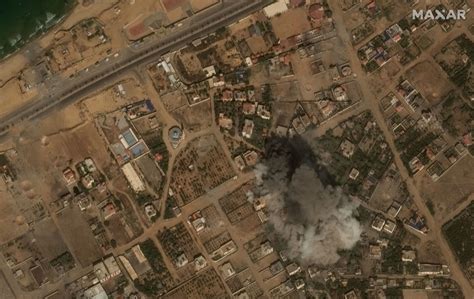 satellite imagery shows aftermath  israels retaliatory airstrikes