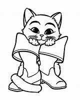 Puss Boots Coloring Pages Drawing Disney Getdrawings Cartoons Kids Cartoon Print Standing Behind Franny Feet sketch template