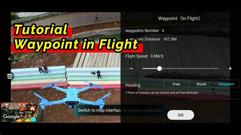 tutorial waypoint  flight drone fimi  se bikin misi terbang  udara youtube