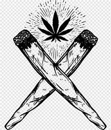 Weed Blunt Cigarette Marijauna Hanfblatt Maconha Symmetry Monochrome Dessiner Crossed Gras sketch template